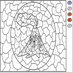 Tô Màu Theo Số Núi Lửa