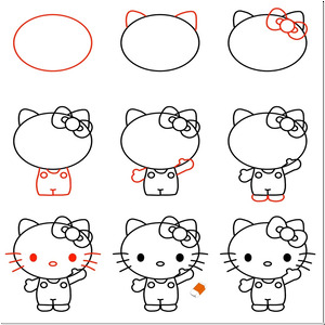 Vẽ Mèo Hello Kitty Thân Thiện